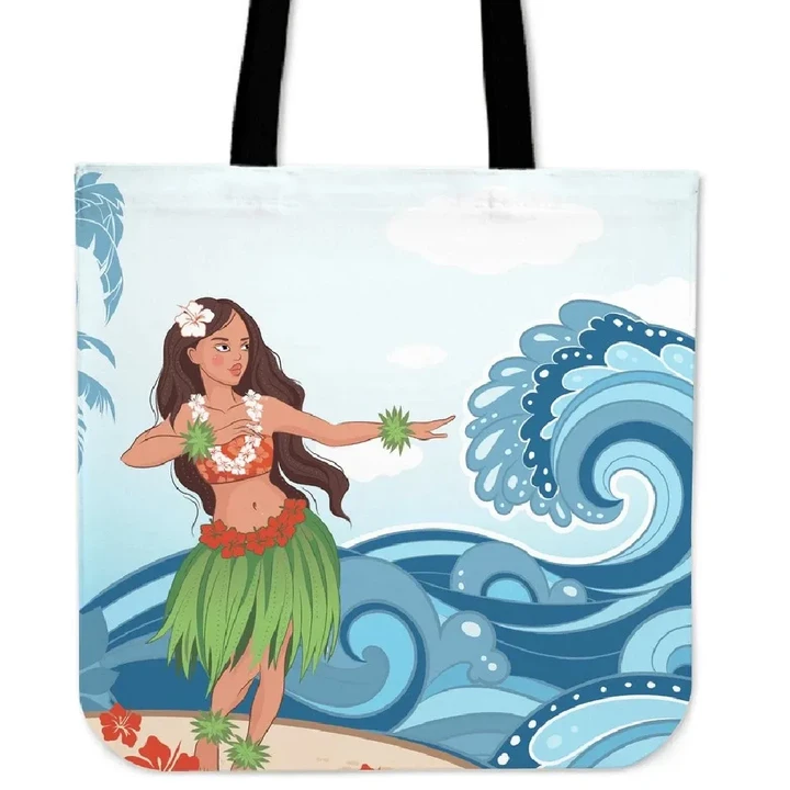 Alohawaii Bag - Hula Dance Cartoon Tote Bag - AH - J1
