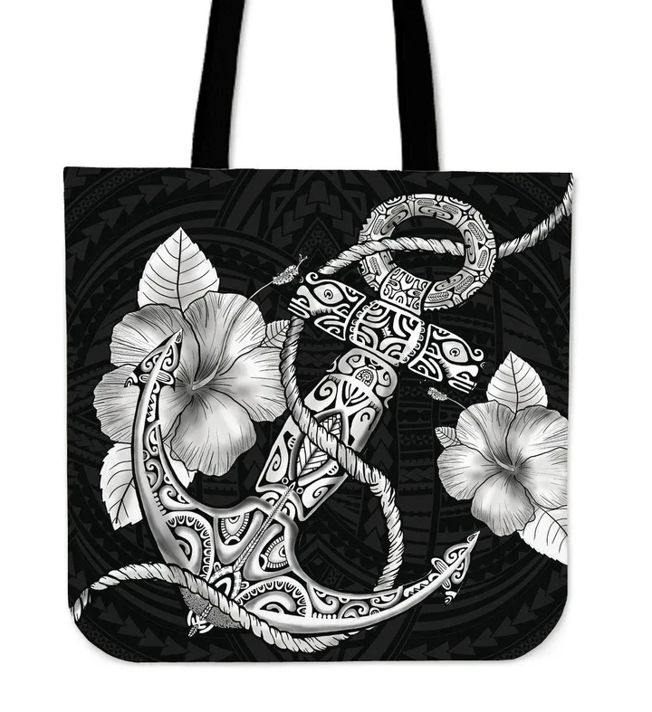 Alohawaii Bag - Anchor White Poly Tribal Tote Bag - AH - J1