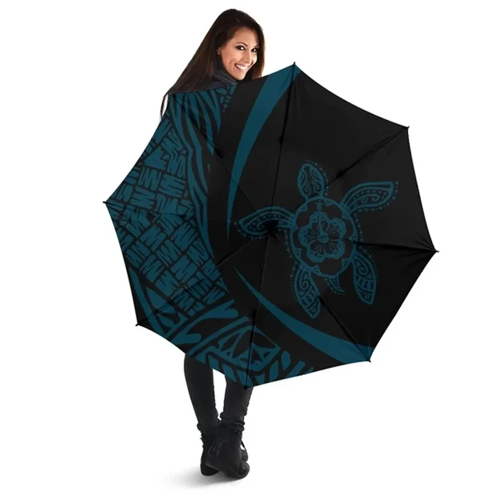Alohawaii Umbrella - Hawaii Turtle Umbrella Blue - Circle Style