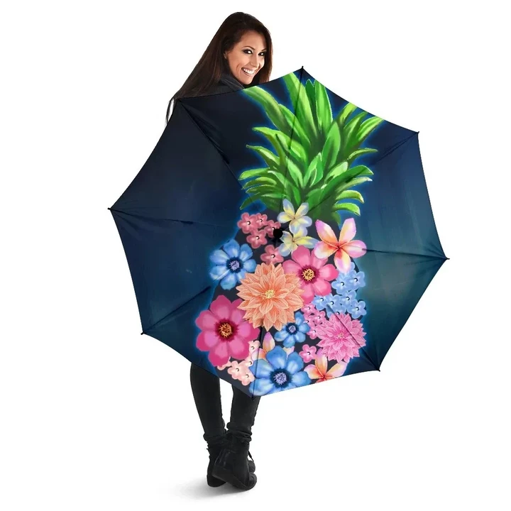 Alohawaii Umbrella - Pineapple Hibiscus Pattern Umbrella
