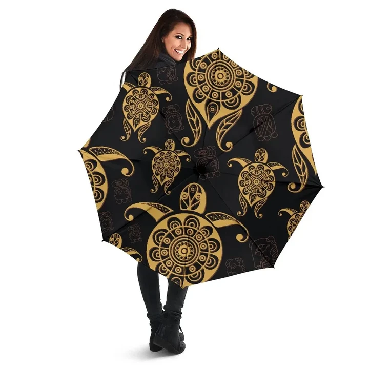 Alohawaii Umbrella - Turtle Pattern Golden Umbrella