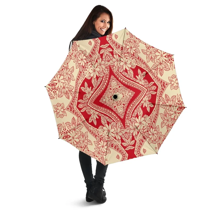 Alohawaii Umbrella - Polynesian Umbrella Red And Yellow