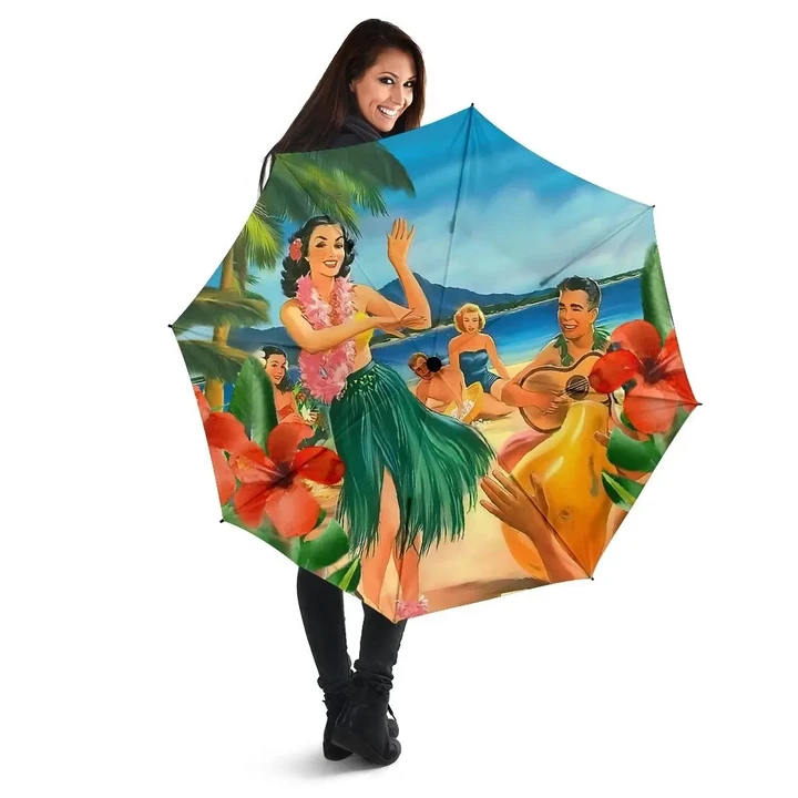 Alohawaii Umbrella - Hula Dance On Beach Umbrella