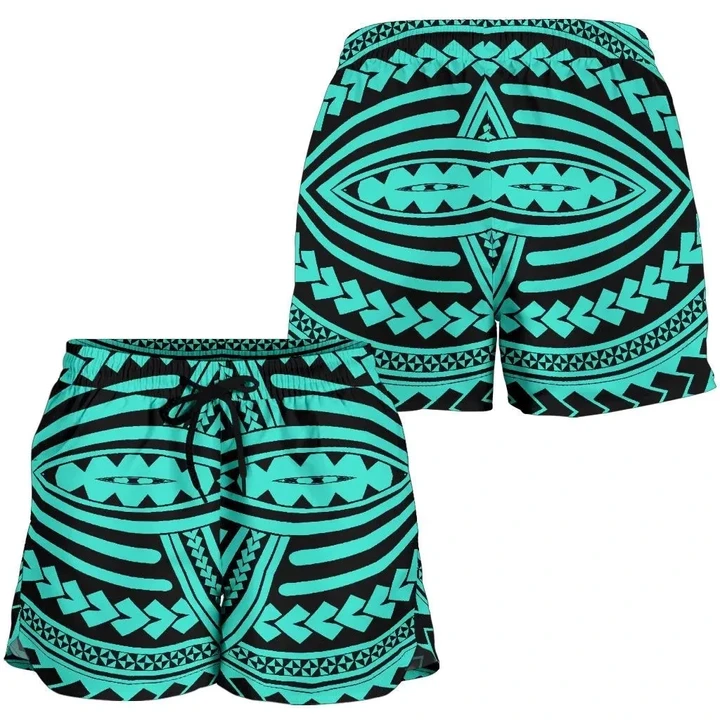 Alohawaii Short - Polynesian Seamless Turquoise Women's Short