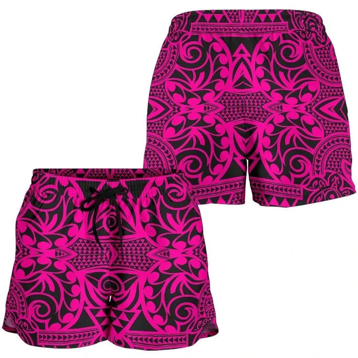 Alohawaii Short - Polynesian Kakau Turtle Pink Women's Short