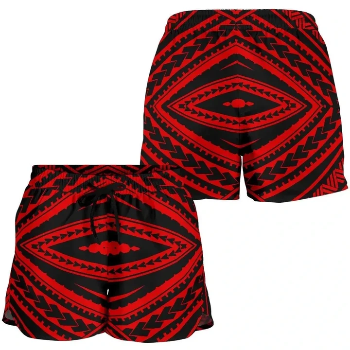 Alohawaii Short - Polynesian Tatau Red Women's Short