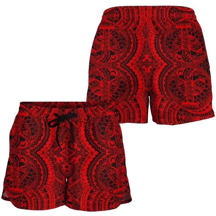 Alohawaii Short - Polynesian Symmetry Red Women's Short