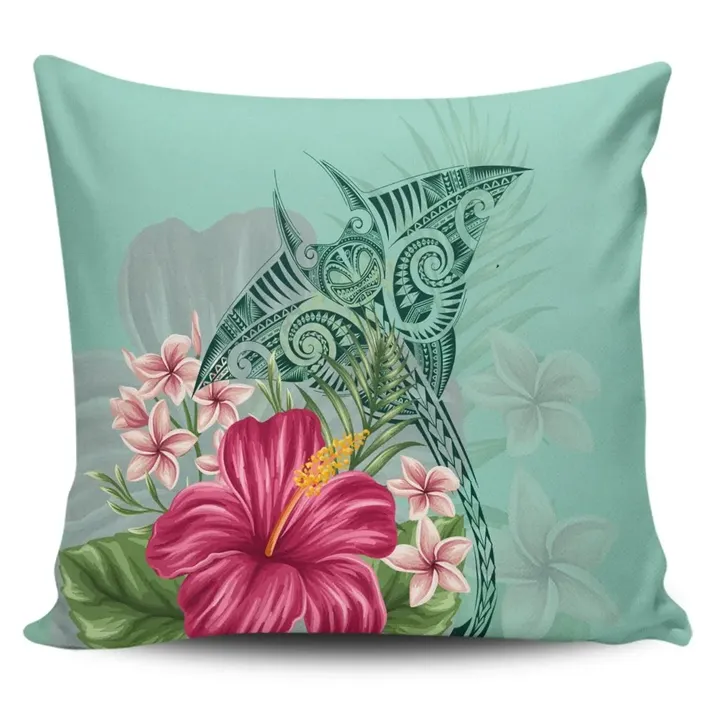 Alohawaii Home Set - Hawaii Manta Ray Tropical Hibiscus Plumeria Pillow Covers