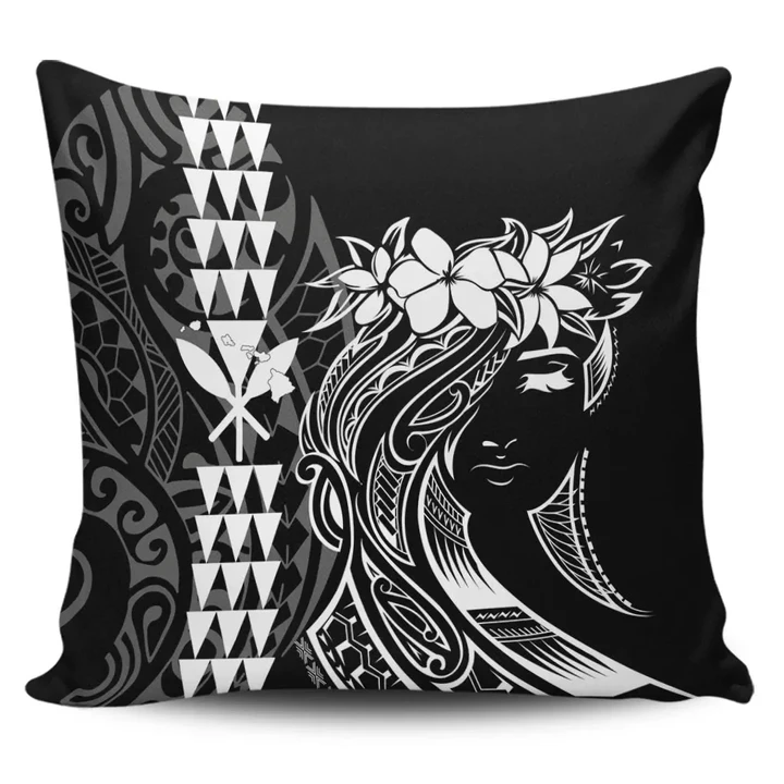 Alohawaii Home Set - Hawaii Map Kanaka Polynesian Hula Girl Pillow Covers