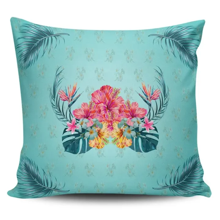 Alohawaii Home Set - Hawaiian Tropical Strelitzia Hibiscus Plumeria Centre Pillow Covers