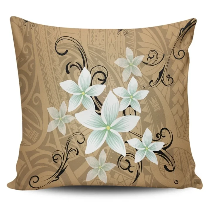 Alohawaii Home Set - Hawaiian Plumeria Polynesian Pillow Covers - Gold