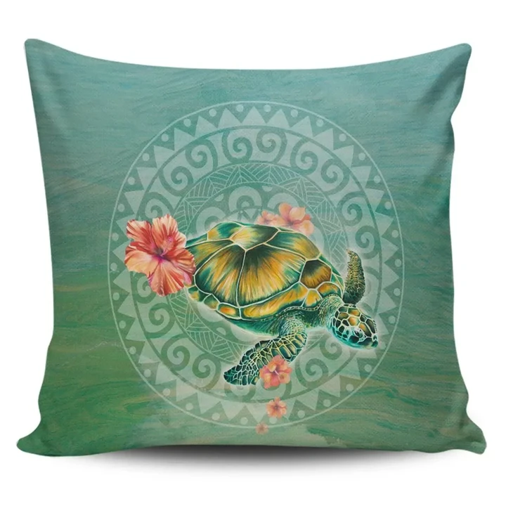 Alohawaii Home Set - Hawaiian Turtle And Hibiscus Polynesian Pillow Covers
