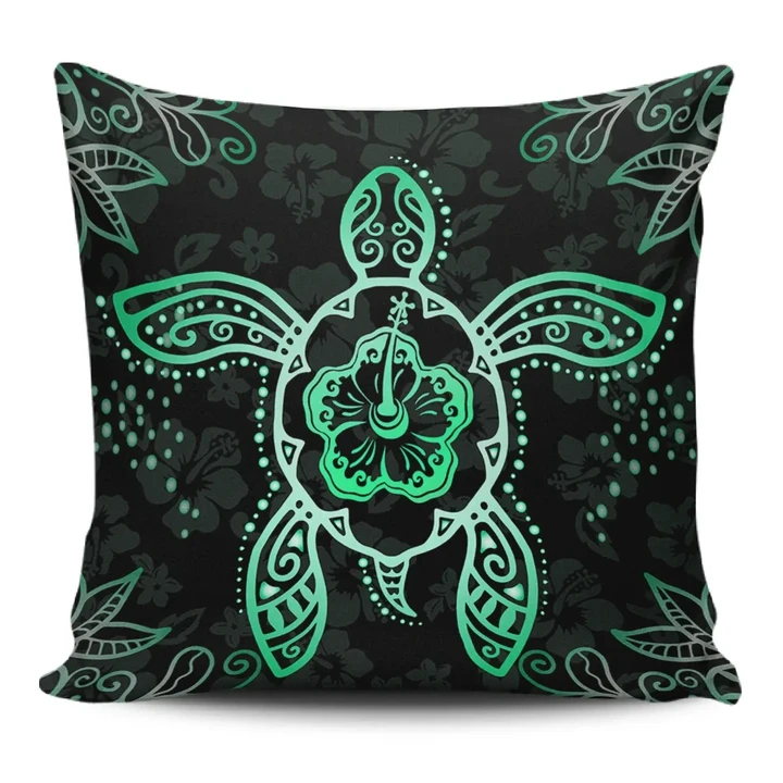 Alohawaii Home Set - Turtle Hibiscus Green Pillow Covers