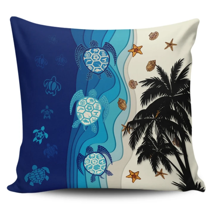 Alohawaii Home Set - Hawaiian Sea Turtle Symbol Palm Pillow Covers