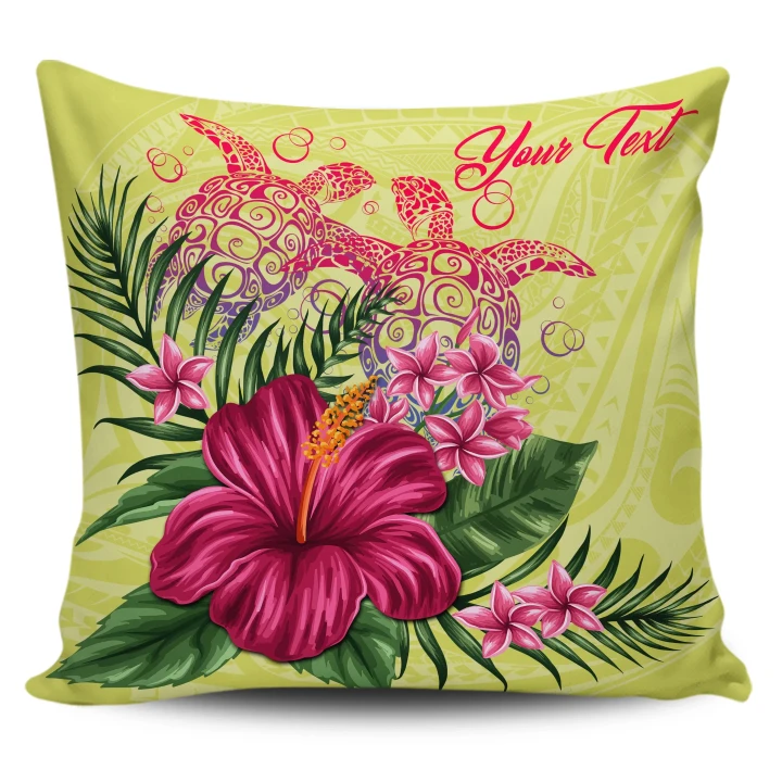 Alohawaii Home Set - Personalized Hawaii Turtle Hibiscus Flower Polynesian Pillow Covers - Dulcie Style