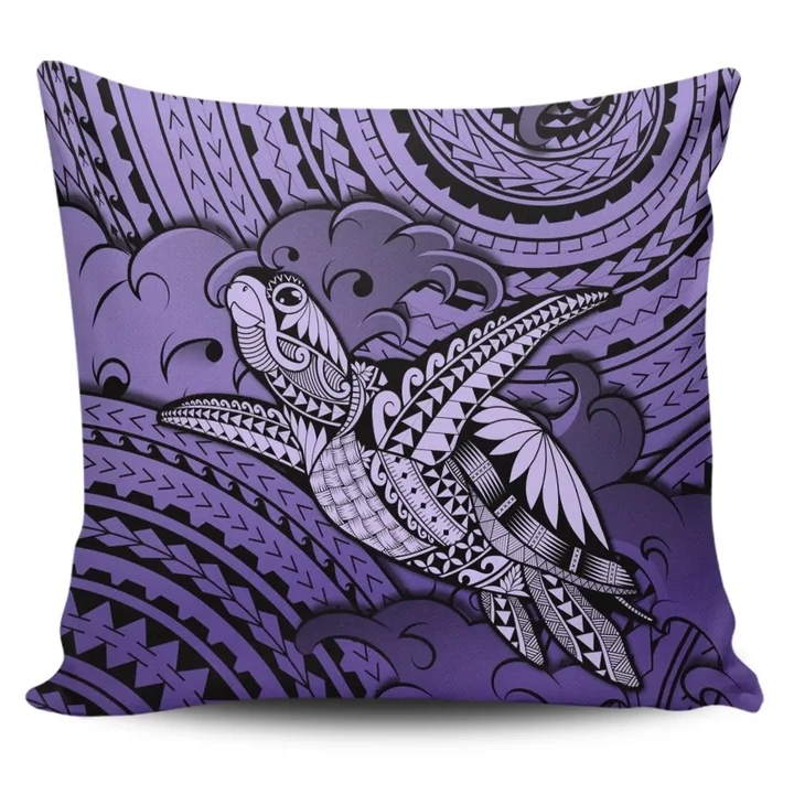 Alohawaii Home Set - Hawaii Turtle Wave Pillow Covers - News Style Purple