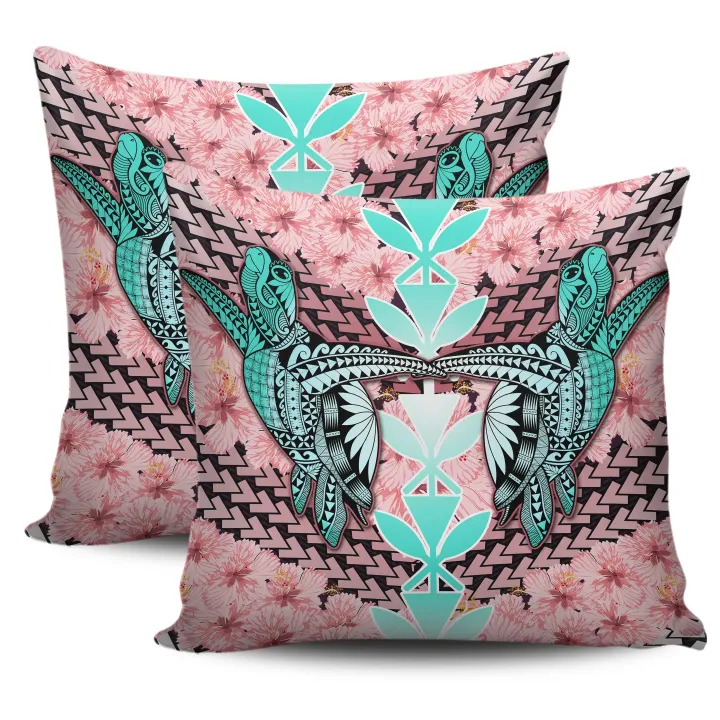 Alohawaii Home Set - Hawaii Turtle Kanaka Hibiscus Tropical Polynesian Pillow Cover - Sweet Style
