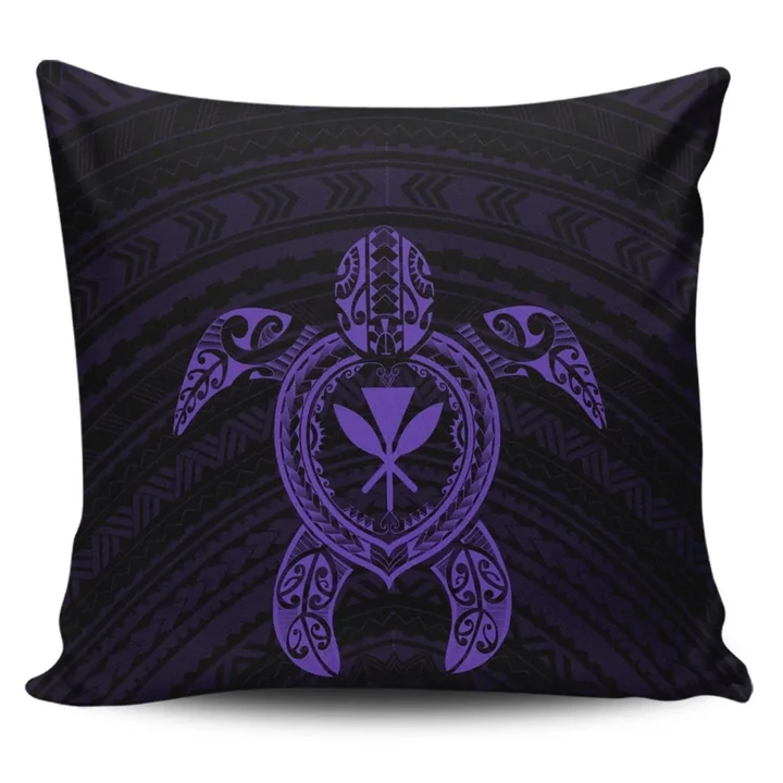 Alohawaii Home Set - Hawaiian Turtle Kanaka Polynesian Pillow Covers - Purple