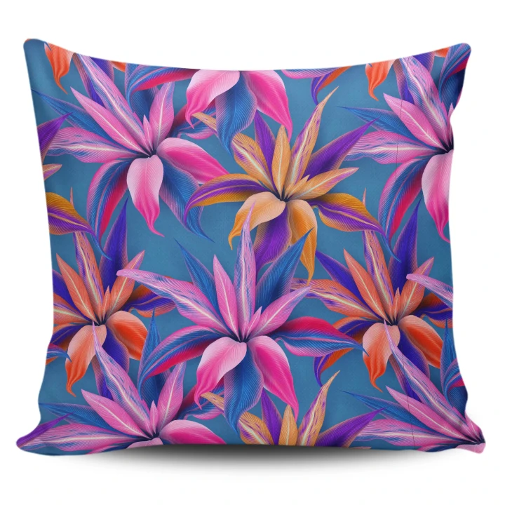Alohawaii Home Set - Hawaii Pillow Cover Tropical Flowers Pink