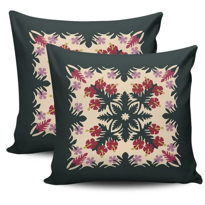 Alohawaii Home Set - Ginger Hibiscus Plumeria Quilting Pillow Cover