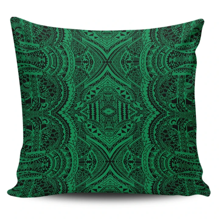 Alohawaii Home Set - Hawaii Pillow Case Polynesian Symmetry Green