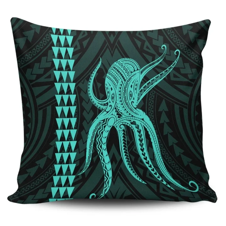 Alohawaii Home Set - Hawaii Octopus KaKau Polynesian Pillow Covers - Turquoise