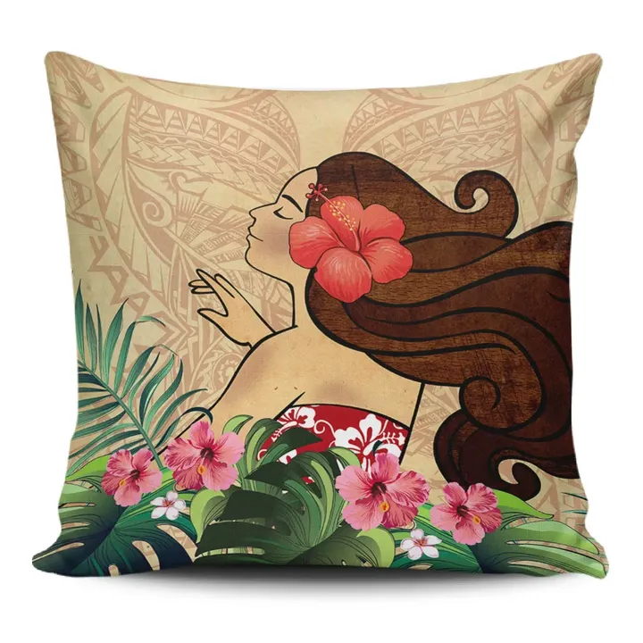 Alohawaii Home Set - Hula Girl Hibiscus Jung Polynesian Pillow Covers