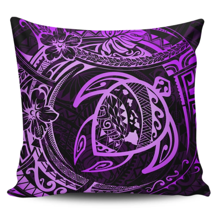 Alohawaii Home Set - Hawaiian Turtle Polynesian Purple Pillow Covers