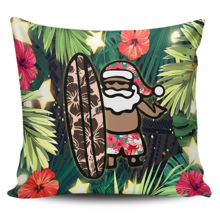 Alohawaii Home Set - Hawaii Santa Claus Surf Christmas Pattern Pillow Covers
