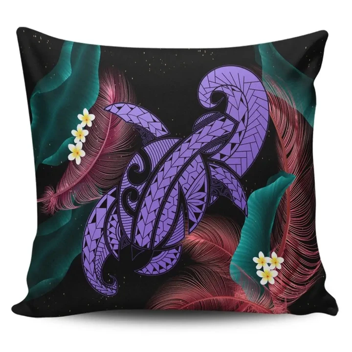 Alohawaii Home Set - Hawaii Turtle Polynesian Tropical Pillow Covers - Ghia Style Purple