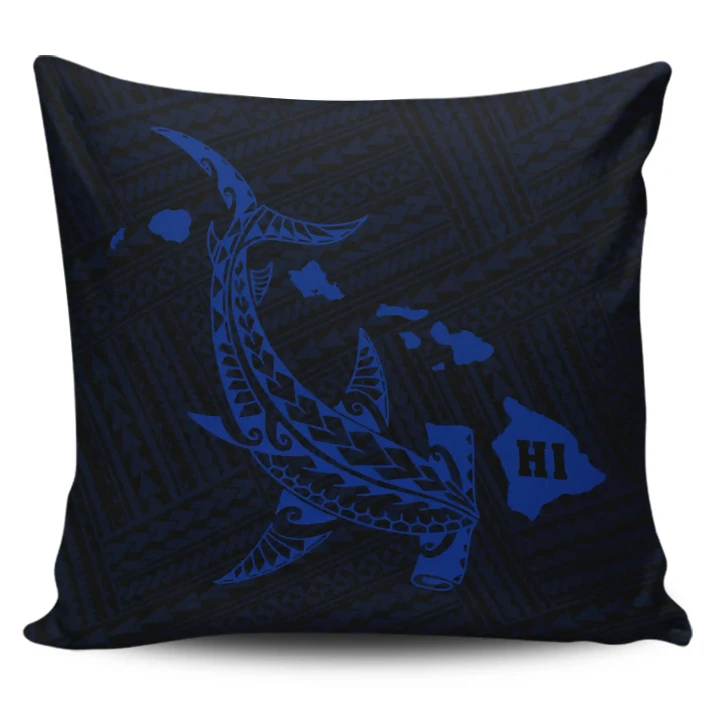 Alohawaii Home Set - Hawaii Shark Blue Polynesian Pillow Covers