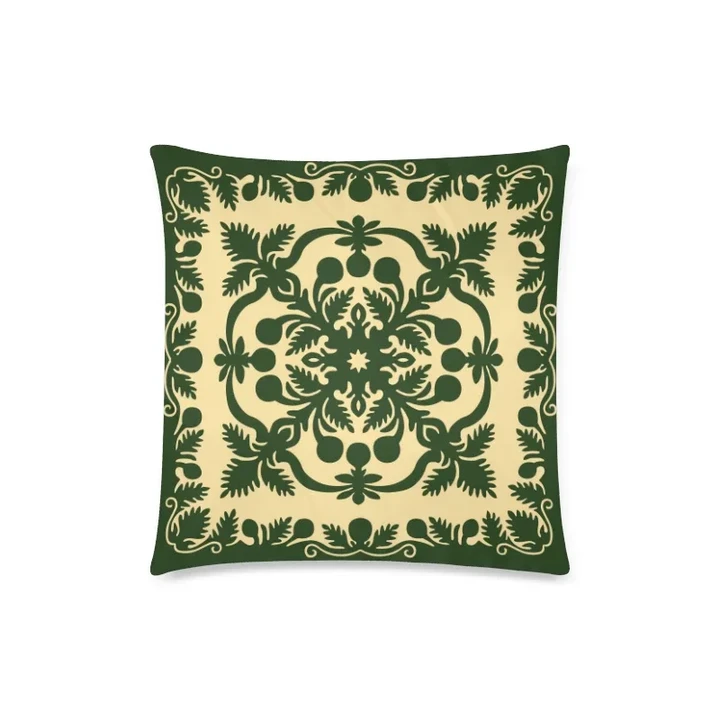 Alohawaii Home Set - Hawaiian Pillow Covers Royal Pattern - Emerald Green