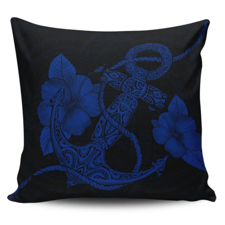 Alohawaii Home Set - Anchor Blue Poly Tribal Pillow Covers