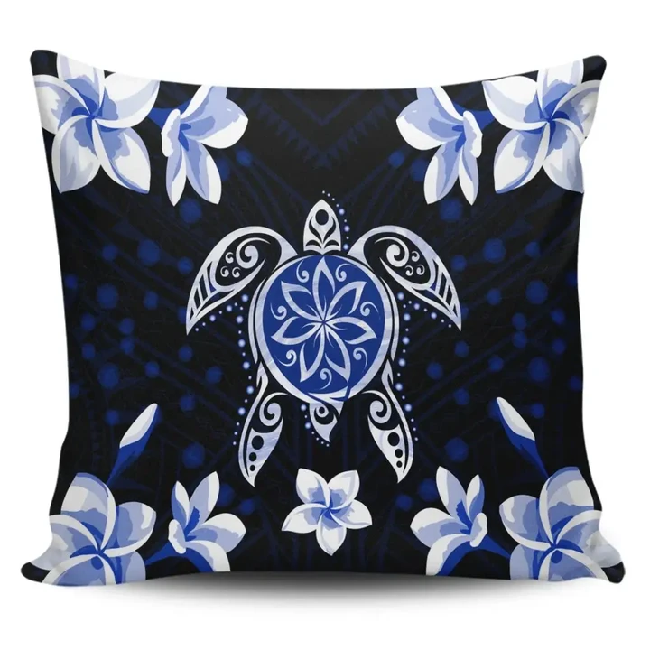 Alohawaii Home Set - Hawaiian Icon Blue Turtle Plumeria Pillow Covers