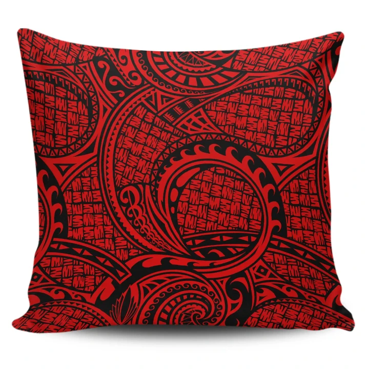Alohawaii Home Set - Hawaii Pillow Case Polynesian Maori Lauhala Red