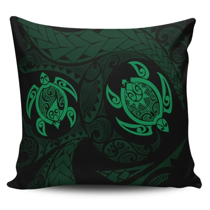 Alohawaii Home Set - Hawaiian Two Turtle Polynesian Pillow Covers Green