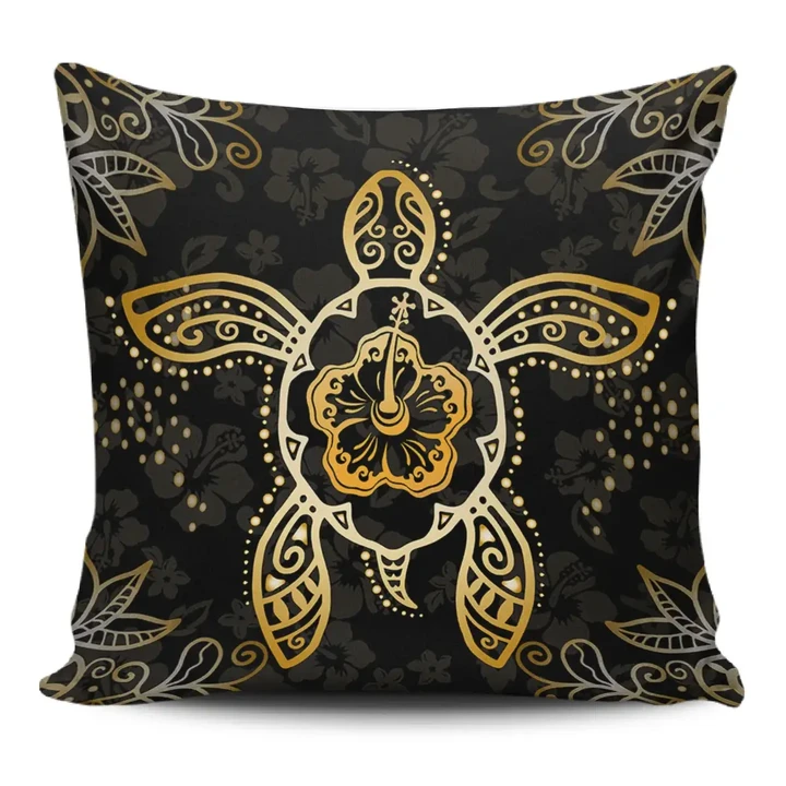 Alohawaii Home Set - Turtle Hibiscus Yellow Pillow Covers