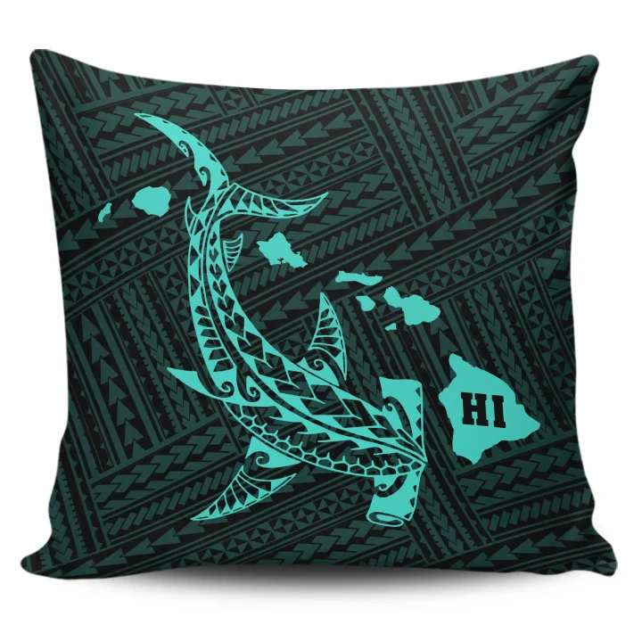 Alohawaii Home Set - Hawaii Shark Turquoise Polynesian Pillow Covers