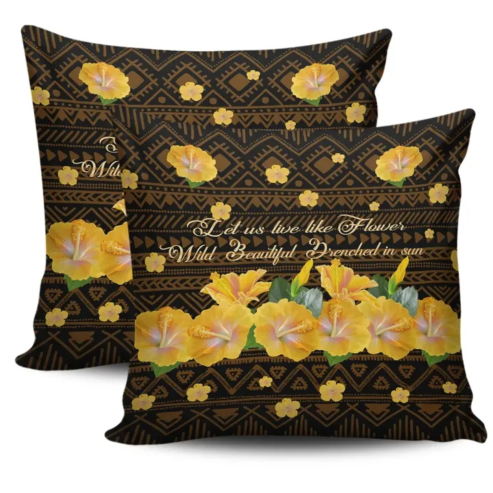 Alohawaii Home Set - Hawaii Yellow Hibiscus Pillow Cover - Sunshine