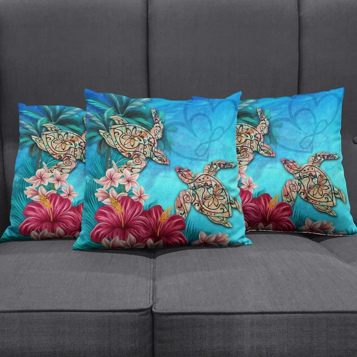 Alohawaii Home Set - Hawaii Turtle Hibiscus Sea Pillow Cover - Ocean Of Love