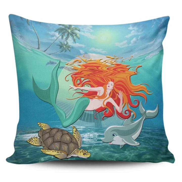Alohawaii Home Set - Hawaiian Mermaid Turtle Dolphin Polynesian Pillow Covers
