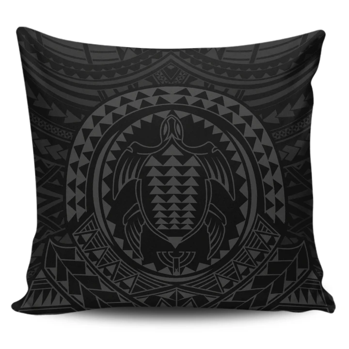 Alohawaii Home Set - Hawaiian Kakau Honu Arc Gray Polynesian Pillow Covers