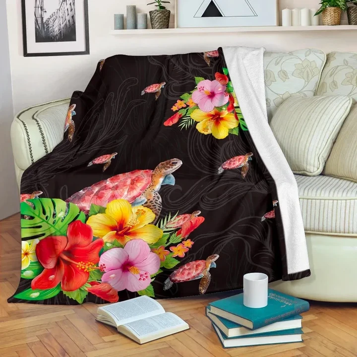 Alohawaii Blanket - Ocean Turtle Premium Blanket