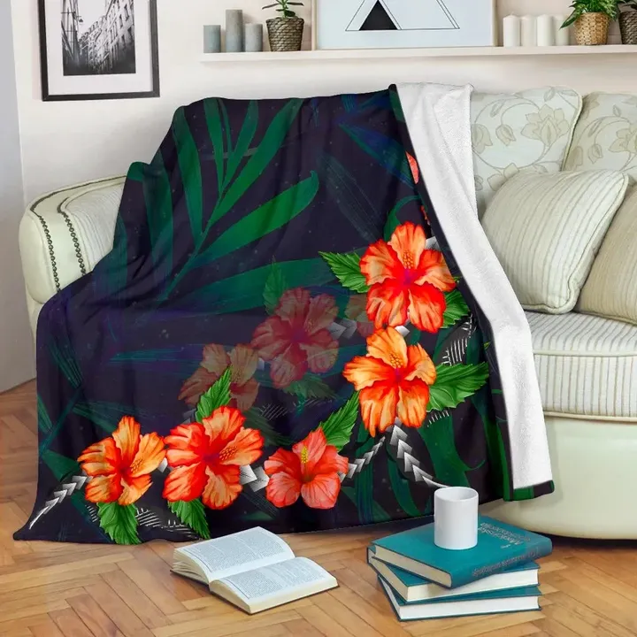 Alohawaii Blanket - Hawaii Hibiscus Premium Blanket