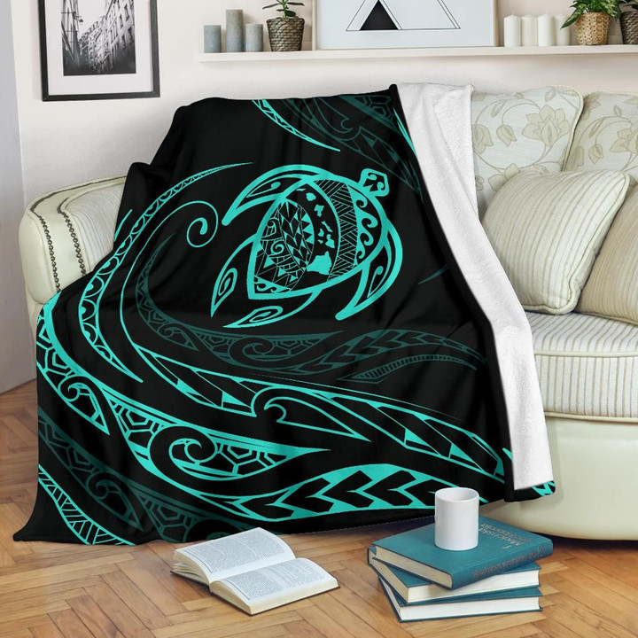 Alohawaii Blanket - Hawaii Turtle Premium Blanket - Green - Frida Style
