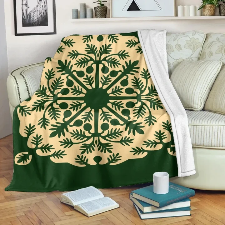 Alohawaii Blanket - Hawaiian Quilt Alpinia Purpurata Premium Blanket