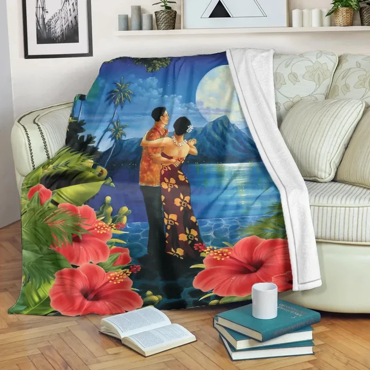 Alohawaii Blanket - Hawaiian Lover - Couple Dancing Premium Blanket