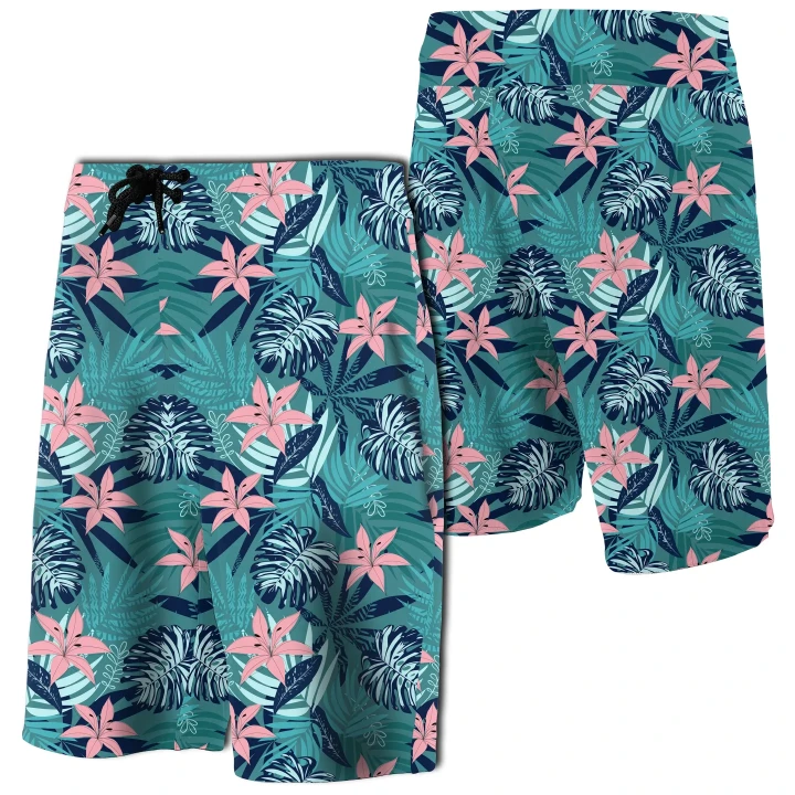 Alohawaii Short - Hawaii Tropical Monstera Leaf Blue Board Shorts