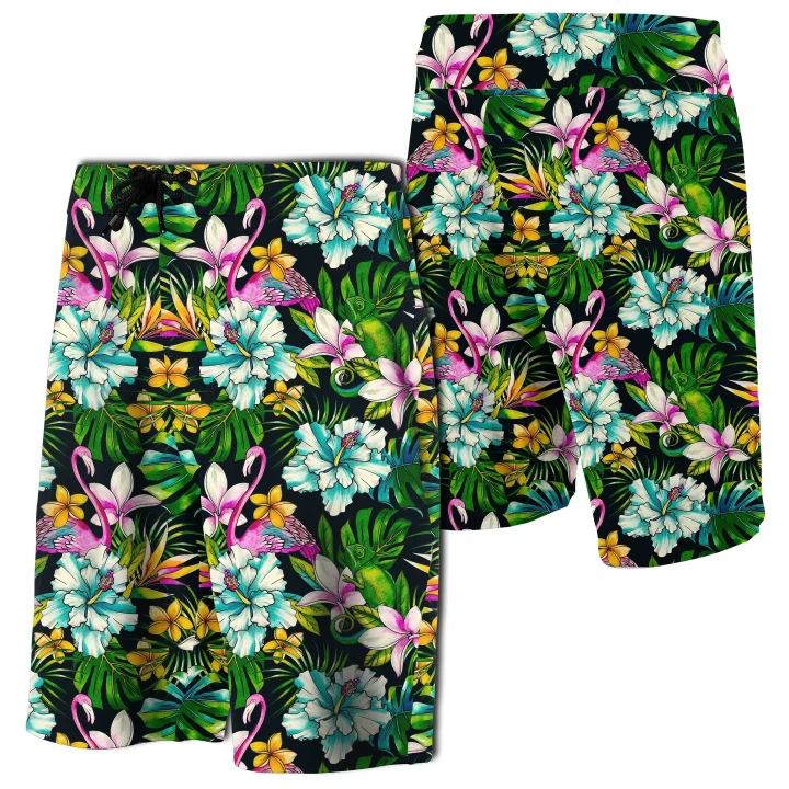 Alohawaii Short - Animals And Tropical Flowers Board Shorts