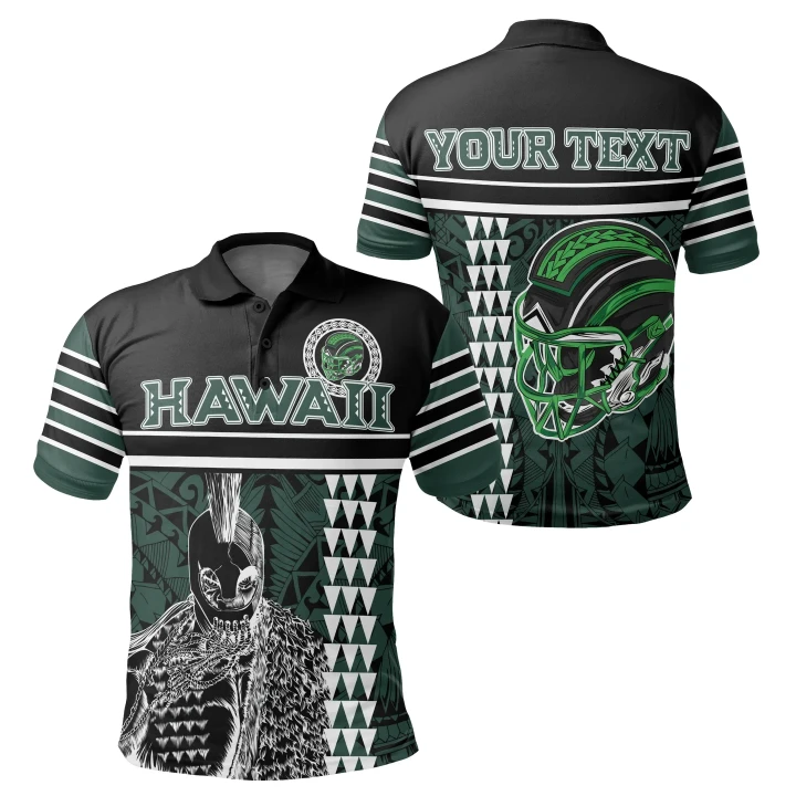 Personalised - Hawaii Kakau Polynesian Warrior Football Polo Shirt - AH - Rainbow Style - J5 - Alohawaii